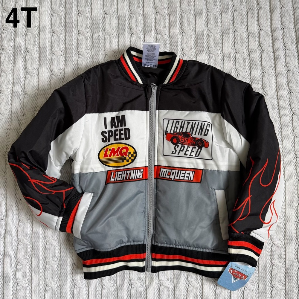 Disney Pixar Cars Lightning McQueen Racing Coat 4T NEW Jacket Winter LMQ RPM